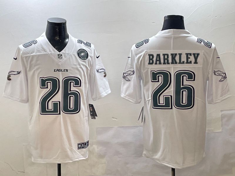 Men Philadelphia Eagles #26 Barkley White Fashion 2025 Nike Limited NFL Jersey style 2->youth nfl jersey->Youth Jersey
